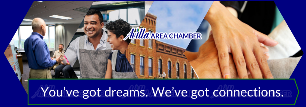 Avilla Area Chamber - Connecting Business & Community We've got connections banner